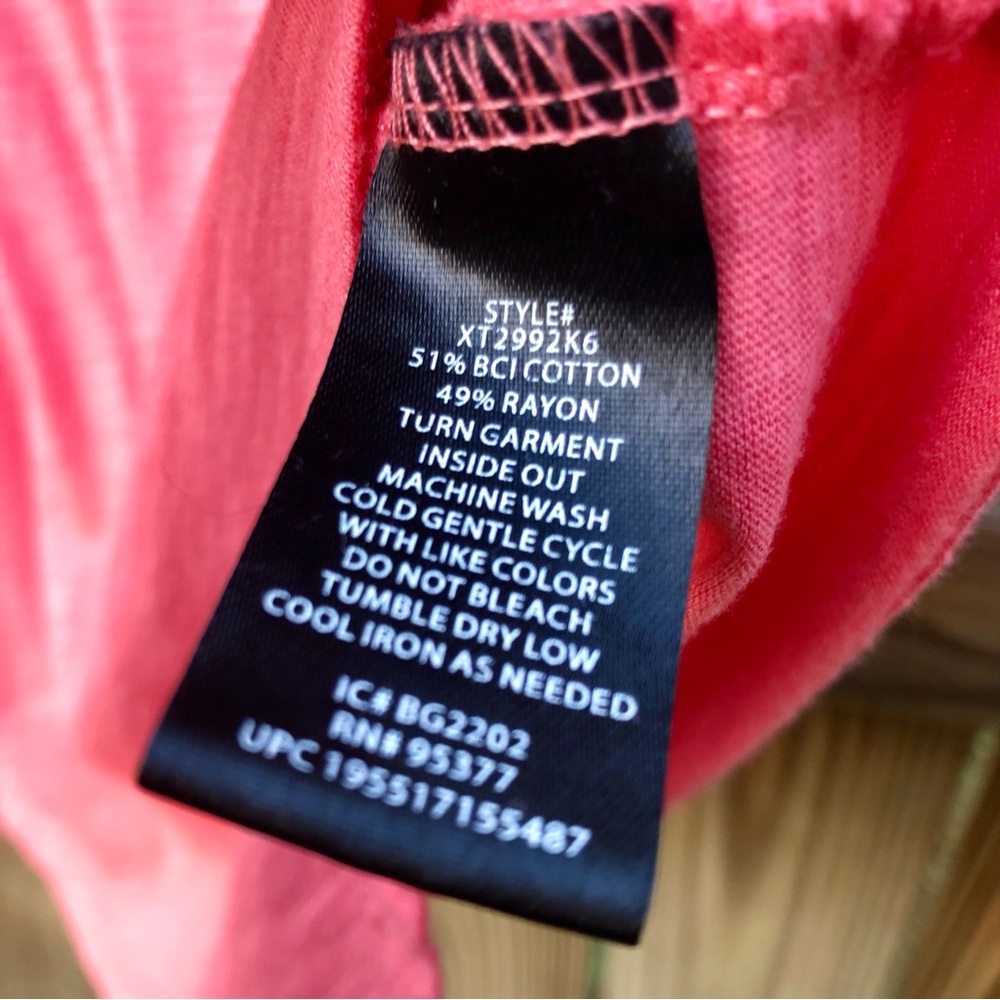 Tee Shirt Social Standard by Sanctuary Dylan Scoop Neck short Sleeve Coral XXL - Picture 6 of 7